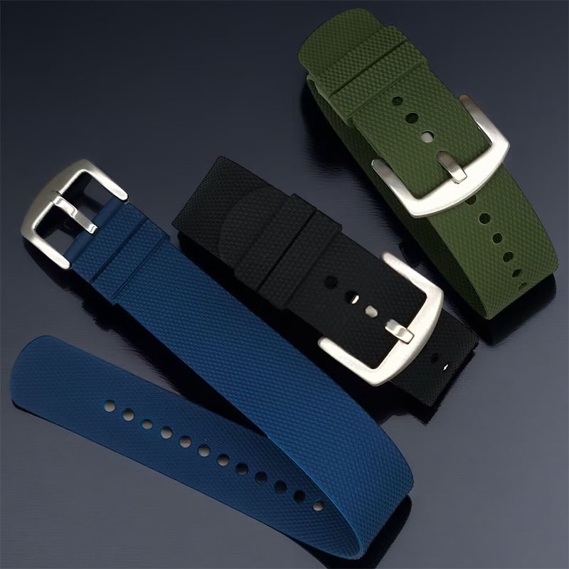 Silicone Watch Band 22Mm - Universal Grid Rubber Watch Strap 20/22mm