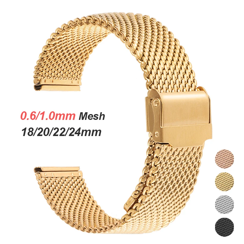 0.6mm 1.0mm Milanese Mesh Stra - đánh giá và giá Mesh Strap Metal