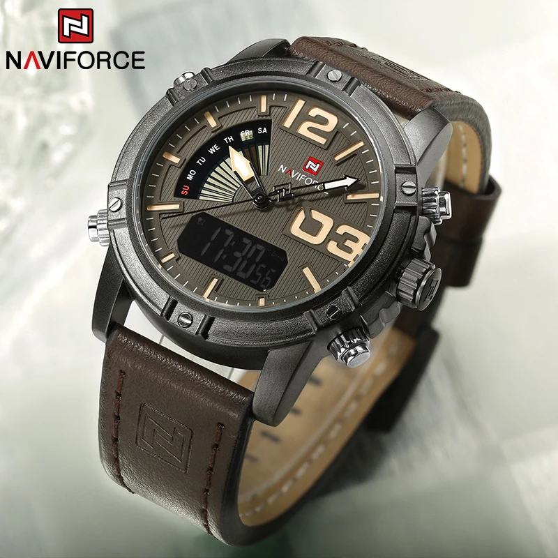 NAVIFORCE Top Brand Men Watch  - đánh giá và giá Leather Watch Band Men