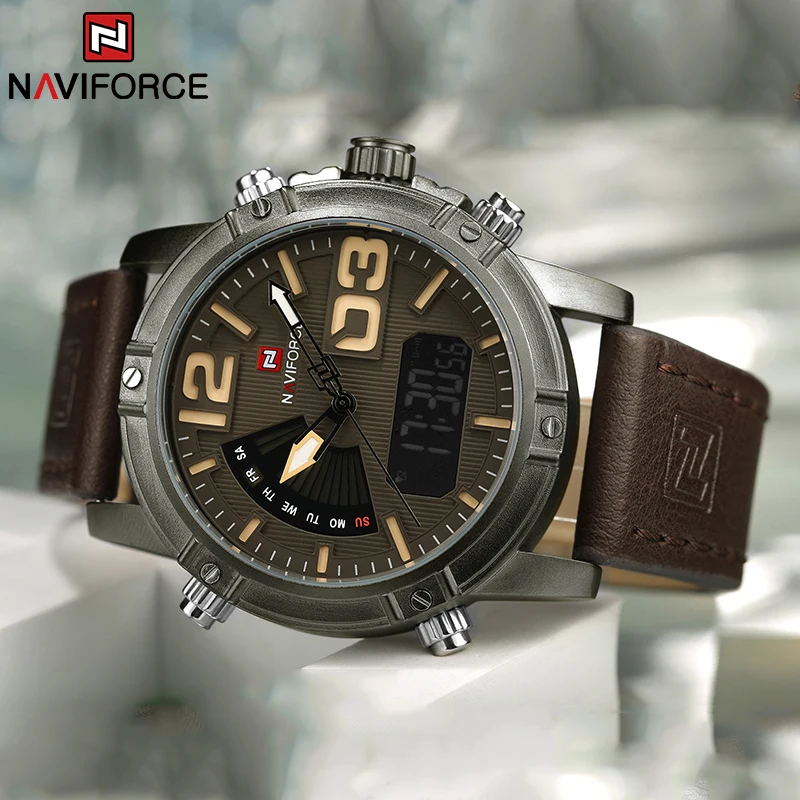 NAVIFORCE Top Brand Men Watch  - đánh giá và giá Leather Watch Band Men