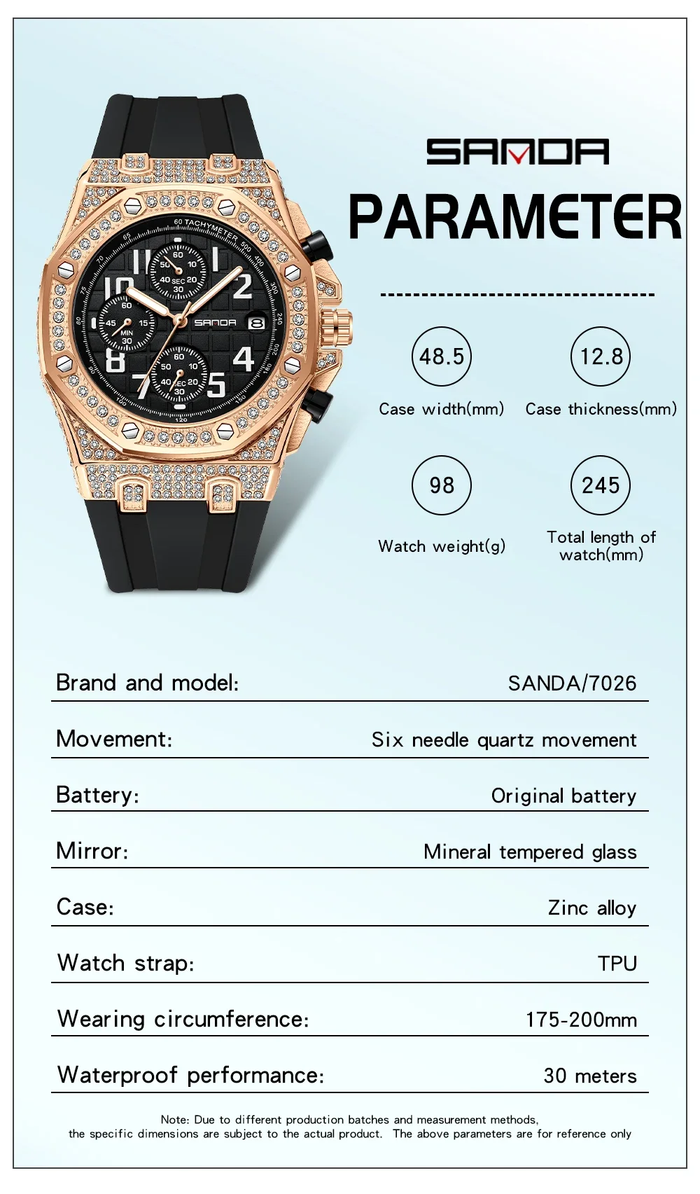 SANDA 7026 Men's Quartz Watch  - đánh giá và giá Tropic Strap Vintage