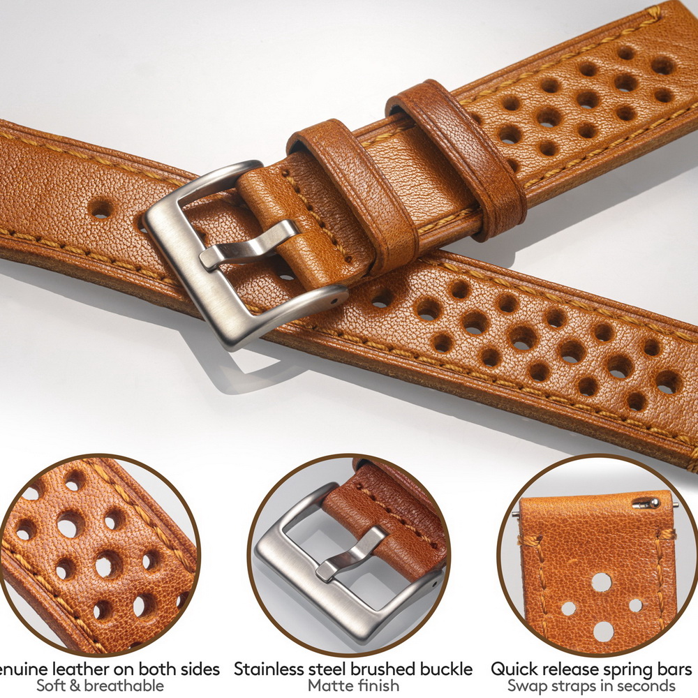 Hemsut Cowhide Watch Band Quic - đánh giá và giá Leather Strap Quick Release