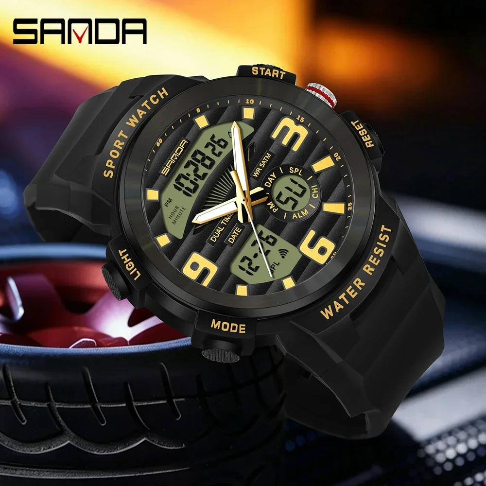 SANDA Multifunction Men Watch  - đánh giá và giá Rubber Strap Diver